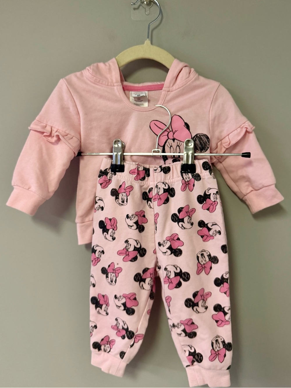 Pink Minnie Mouse Hoodie & Pants Set